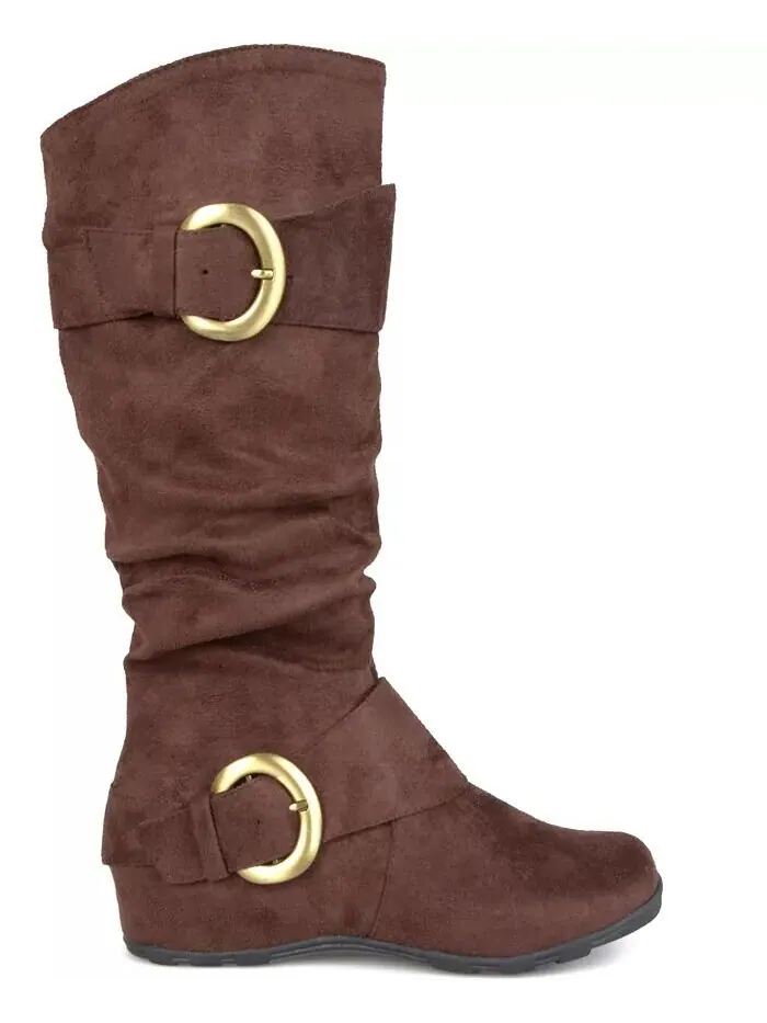 Женские ботинки Jester с широкими икрами Journee Collection — изображение 5 из 10, коричневый