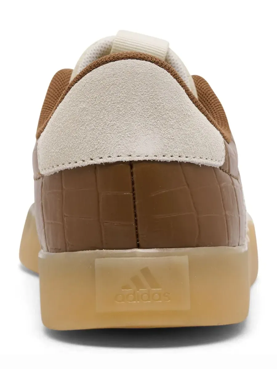 Кроссовки женские VL Court 3.0 с верхом из крокодиловой кожи adidas — изображение 4 из 6, коричневый кремовый