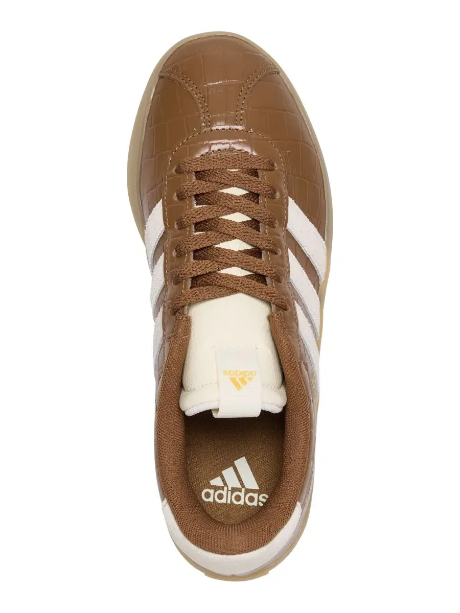 Кроссовки женские VL Court 3.0 с верхом из крокодиловой кожи adidas — изображение 5 из 6, коричневый кремовый