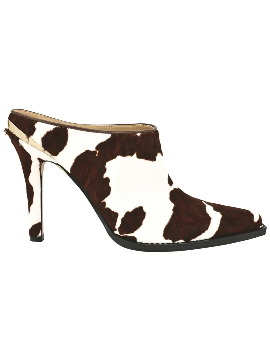 Женские замшевые туфли-мюли на каблуке Reiser Nine West — изображение 2 из 5, коричневый/кремовый