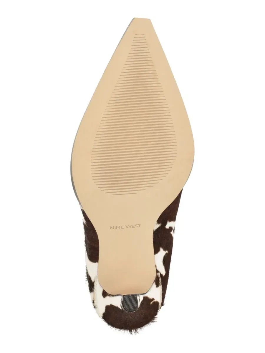 Женские замшевые туфли-мюли на каблуке Reiser Nine West — изображение 5 из 5, коричневый/кремовый