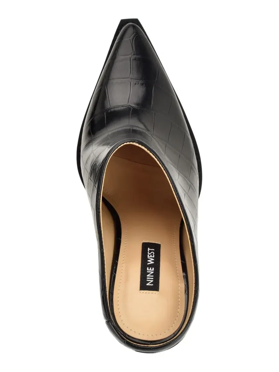Женские мюли-лодочки на каблуке Reiser Pointed Toe Stiletto Dress Mules Nine West — изображение 4 из 5, черный
