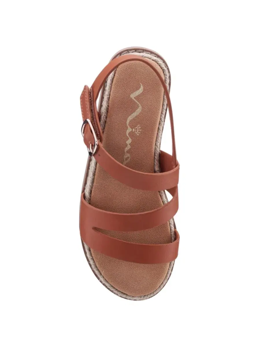Сандалии Flat Sandal с круглым носком и регулируемым ремешком Nina — изображение 6 из 7, бежевый