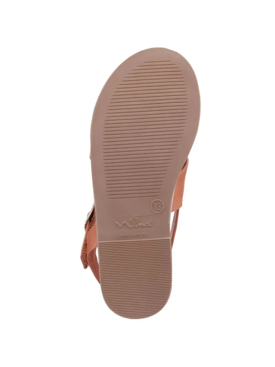 Сандалии Flat Sandal с круглым носком и регулируемым ремешком Nina — изображение 7 из 7, бежевый