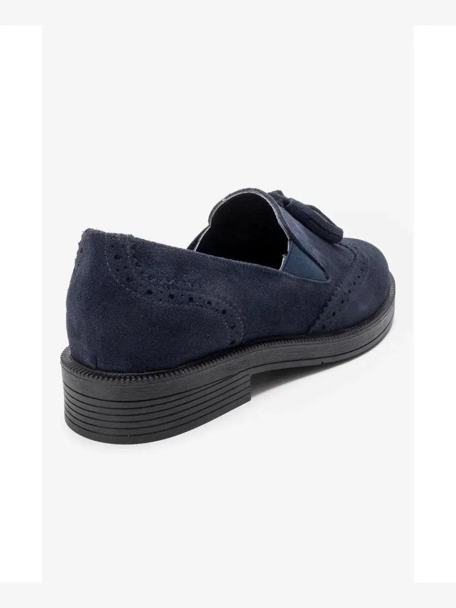 Женские лоферы с кисточками из замши Alex Forever & Always Shoes — изображение 3 из 6, темно-синий