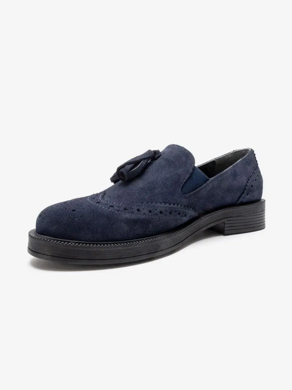 Женские лоферы с кисточками из замши Alex Forever & Always Shoes — изображение 6 из 6, темно-синий