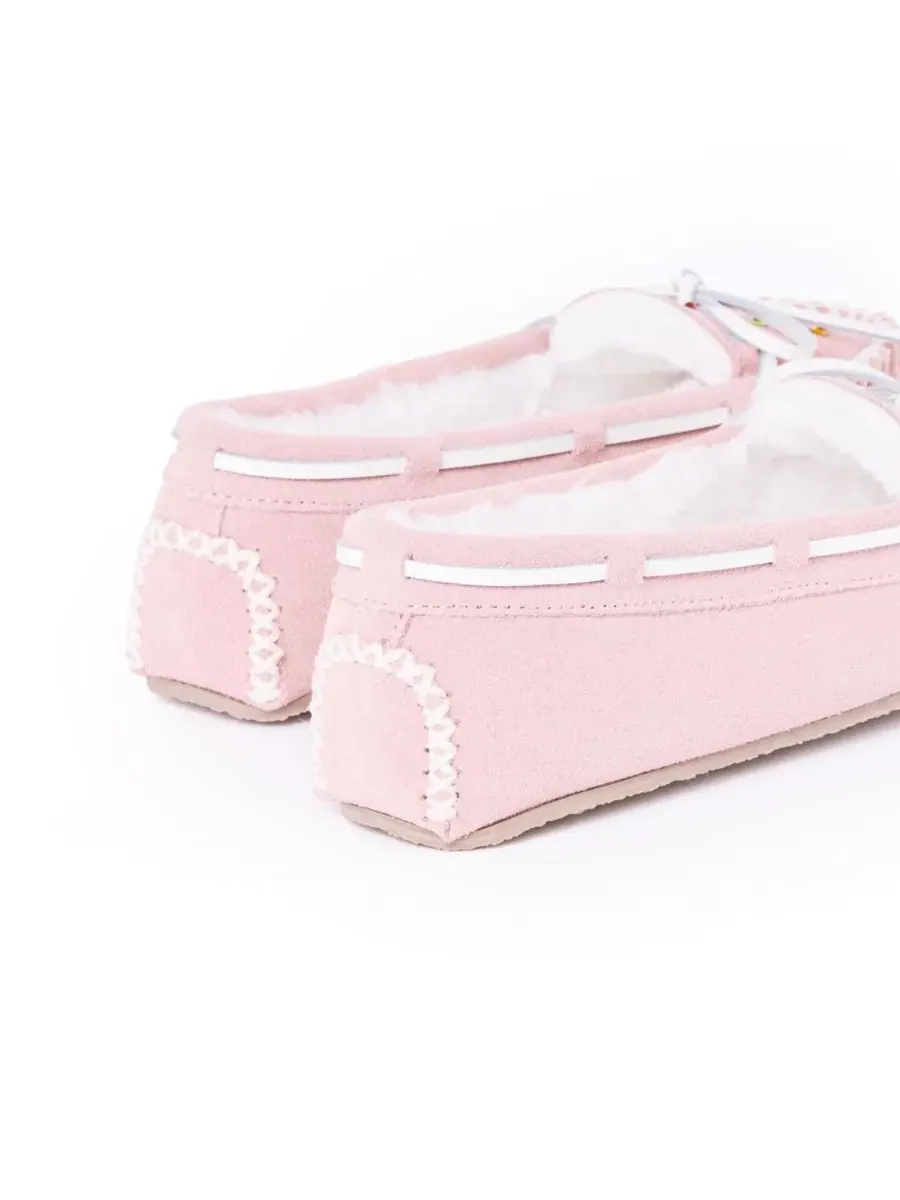 Женские тапочки Cally Rhinestone Suede Minnetonka — изображение 6 из 7, пудровый розовый