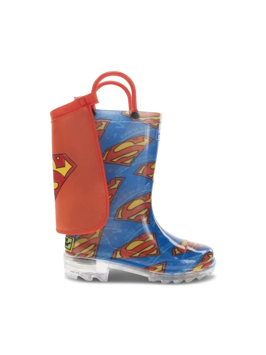 Детский резиновый сапог с подсветкой Superman Lighted Rain Boot Western Chief — изображение 3 из 3, синий