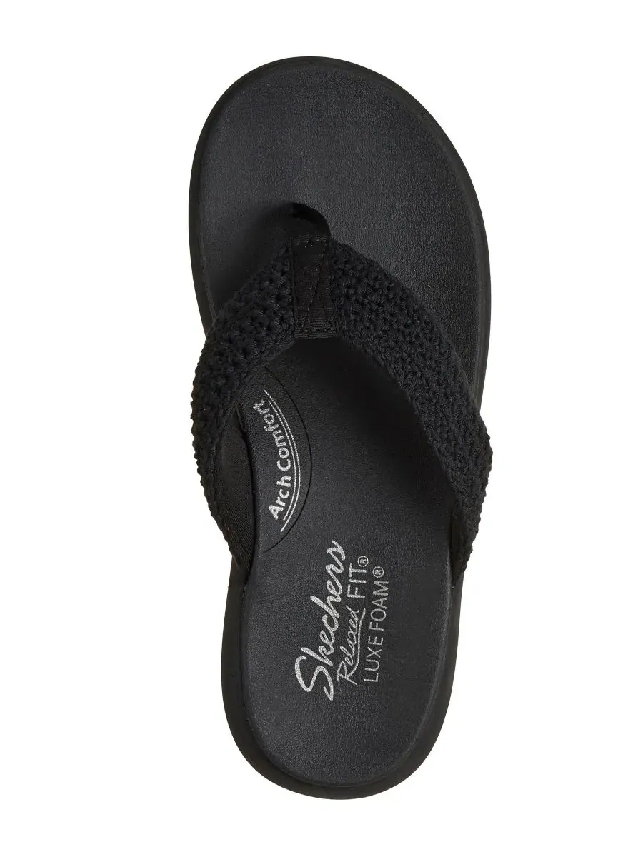 Сандалии-шлепанцы Skechers Relaxed Fit Asana Luxe Valley Chic 2 — изображение 5 из 6, черный