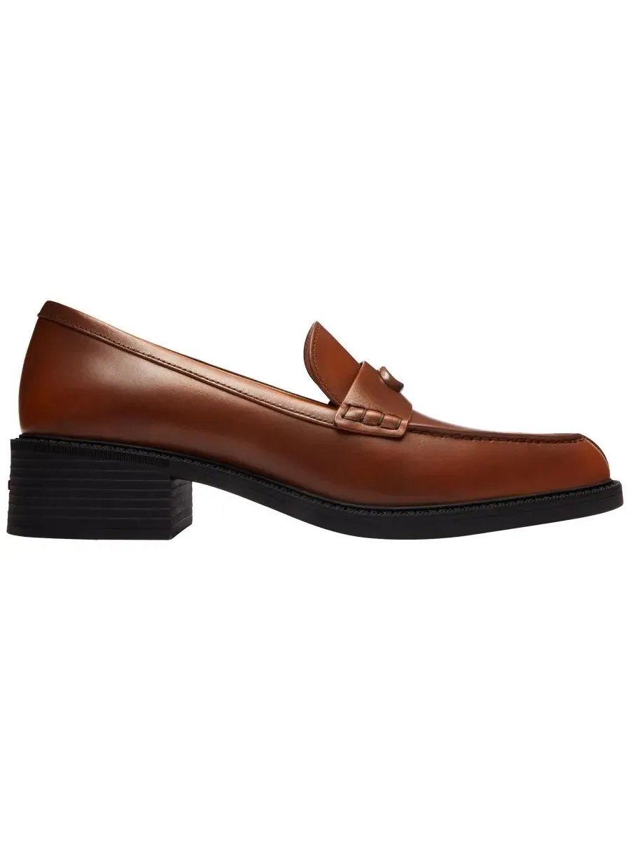 Женские лоферы с острым мысом, кожаные, на каблуке COACH, Saddle Loved Leather — изображение 2 из 6