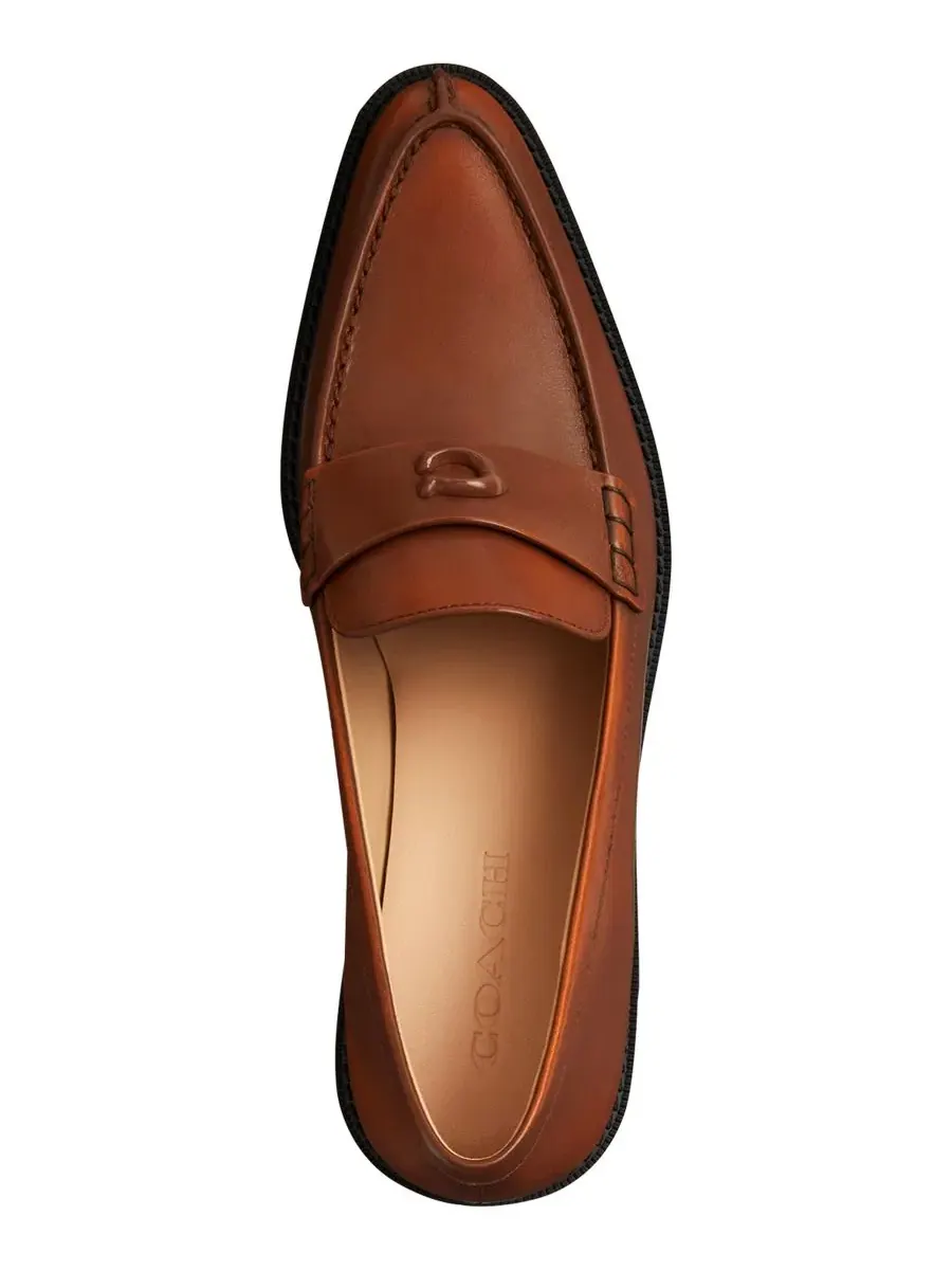 Женские лоферы с острым мысом, кожаные, на каблуке COACH, Saddle Loved Leather — изображение 4 из 6
