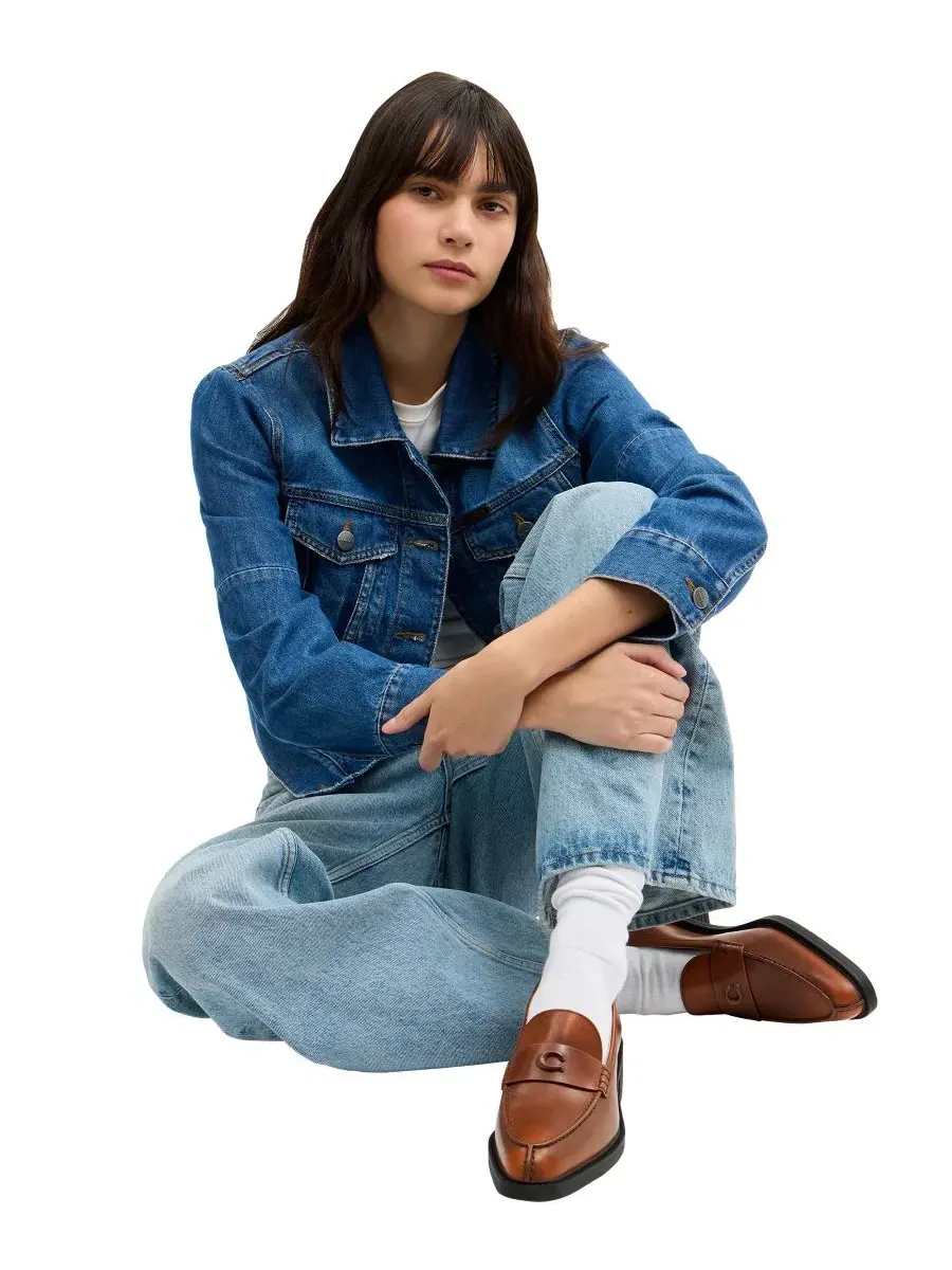 Женские лоферы с острым мысом, кожаные, на каблуке COACH, Saddle Loved Leather — изображение 6 из 6