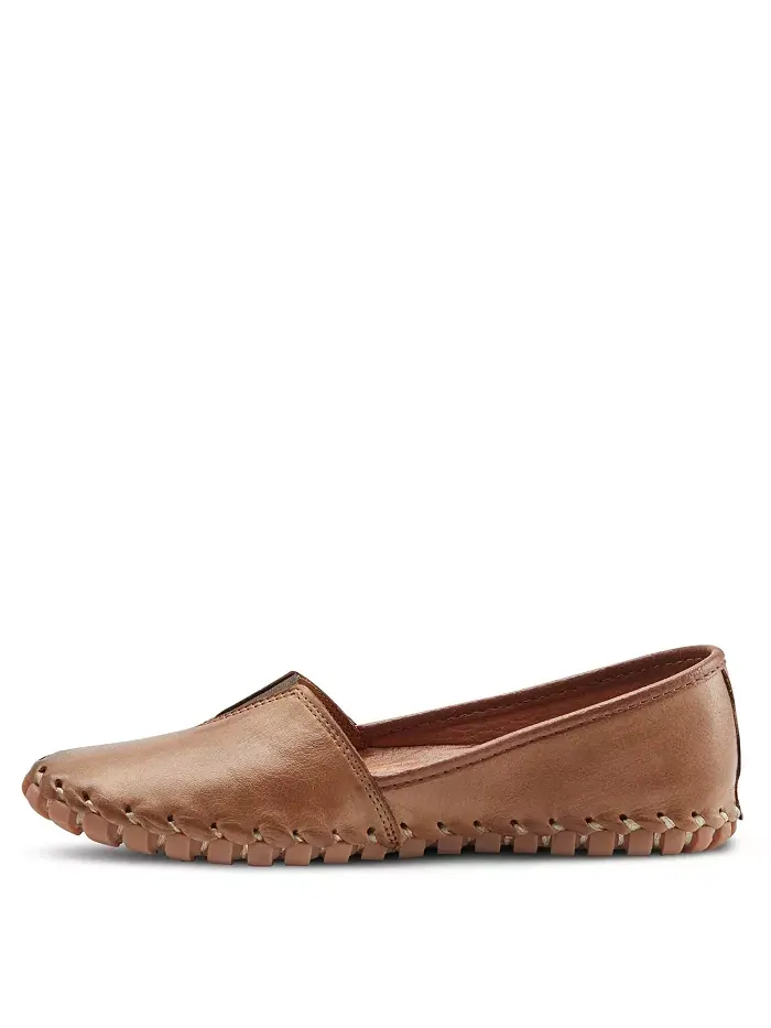 Туфли Kathaleta Leather Slip-On Comfort Flats с V-образной эластичной выемкой, поддержкой свода — изображение 2 из 6