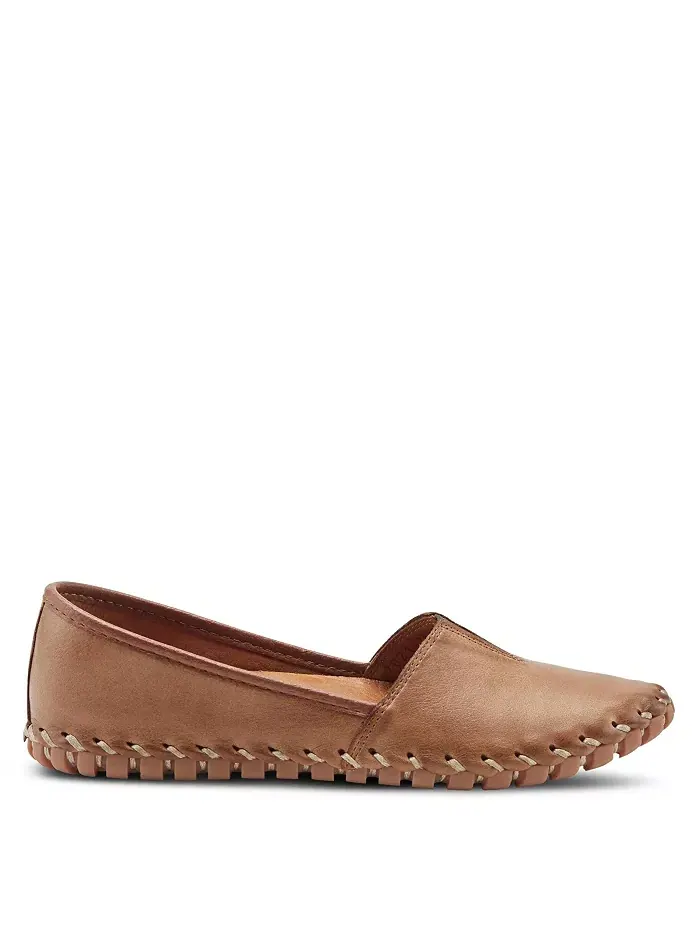 Туфли Kathaleta Leather Slip-On Comfort Flats с V-образной эластичной выемкой, поддержкой свода — изображение 5 из 6