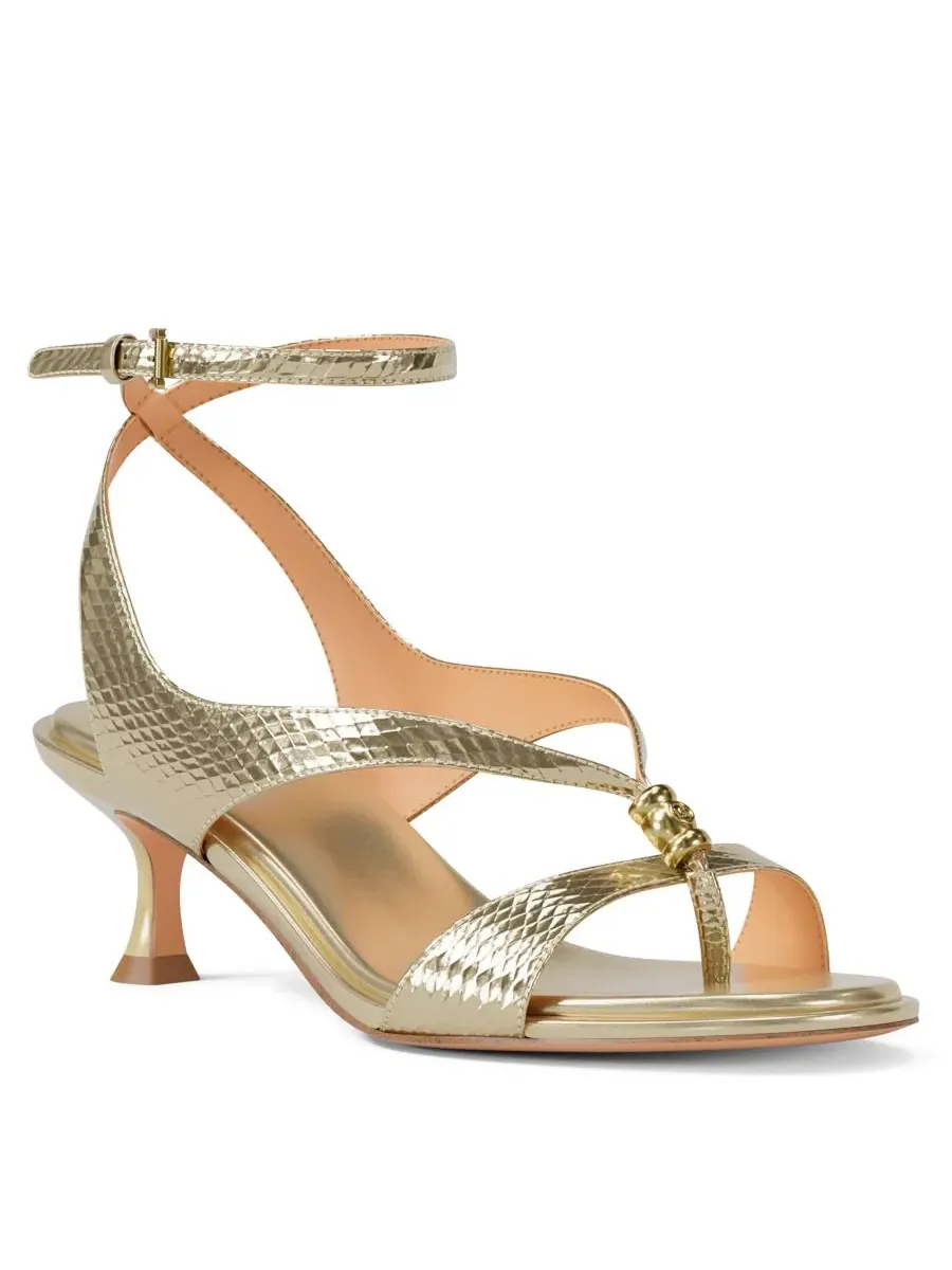 Женские сандалии Cherie Strappy Mid Dress Sandals Michael Kors — изображение 1 из 7, бледный золотистый