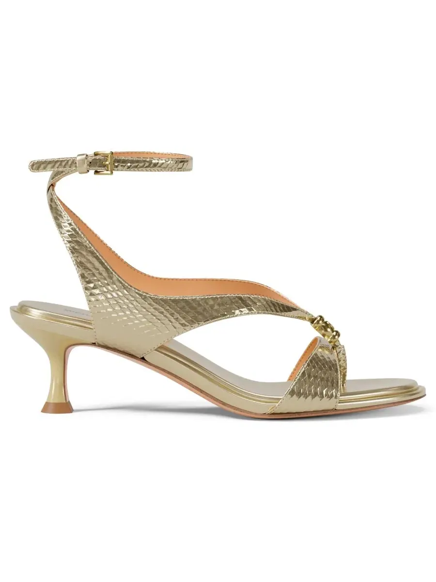 Женские сандалии Cherie Strappy Mid Dress Sandals Michael Kors — изображение 2 из 7, бледный золотистый