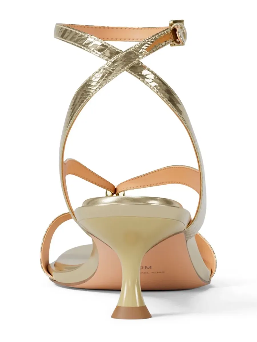 Женские сандалии Cherie Strappy Mid Dress Sandals Michael Kors — изображение 3 из 7, бледный золотистый