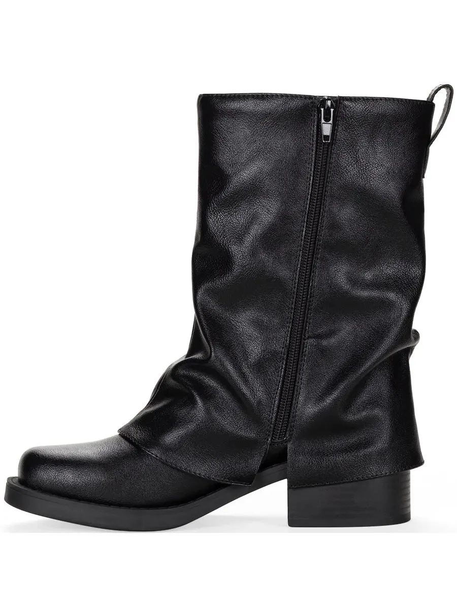 Ботинки Wilhelmiina Mid Shaft Block Heel Wild Pair — изображение 6 из 6, черный