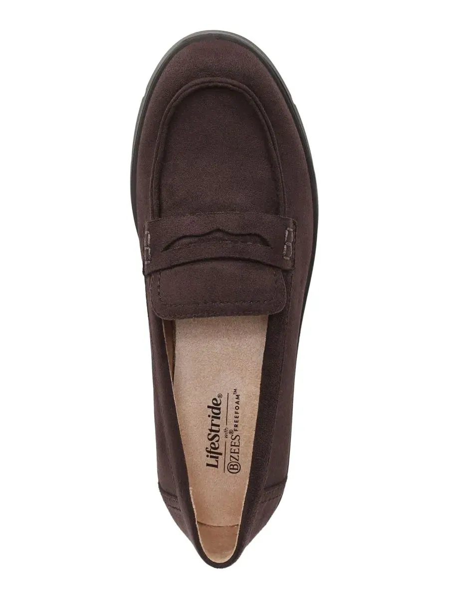 Лоферы женские с круглым носком LifeStride, Dark Chocolate Microsuede — изображение 4 из 5