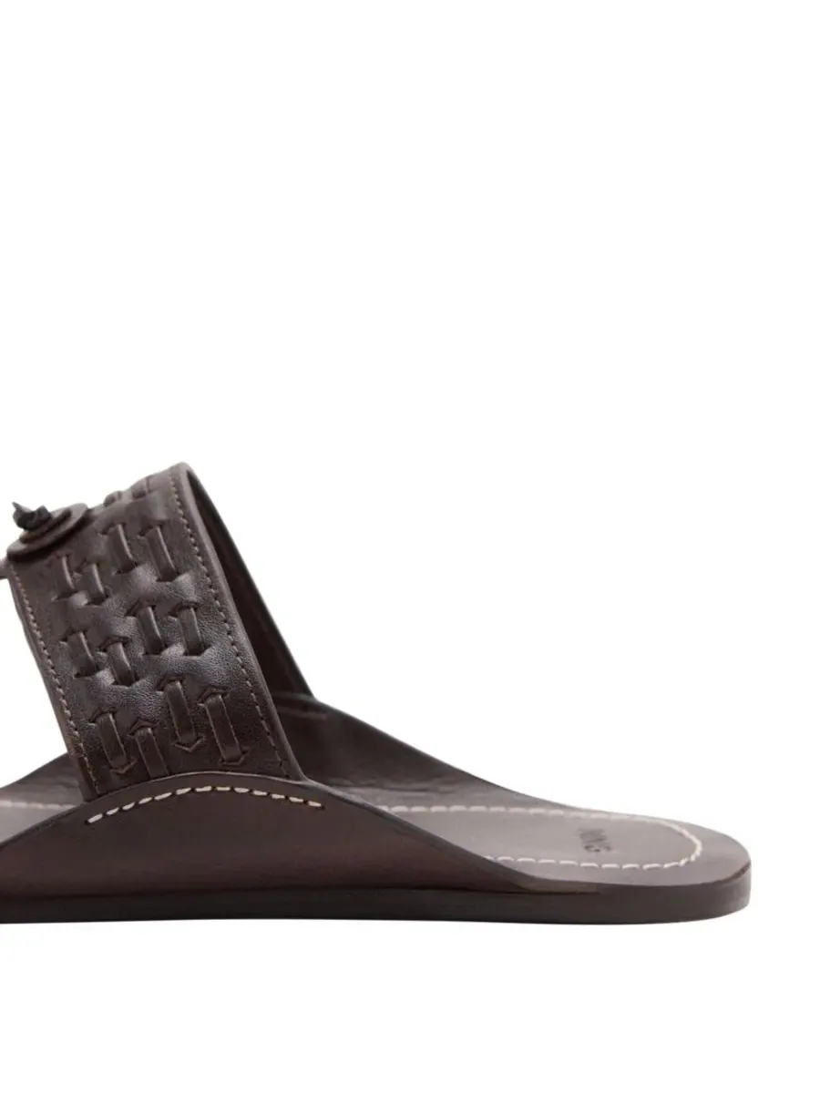 Сандалии Leather Sandal With Stitch Detail MANGO — изображение 2 из 4, шоколад