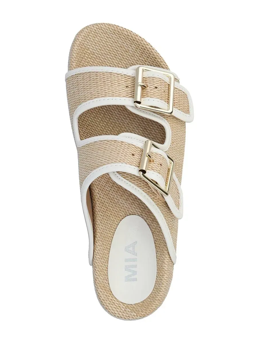 Сандалии-слайды Gazell Double Buckle MIA — изображение 4 из 5, натуральный белый