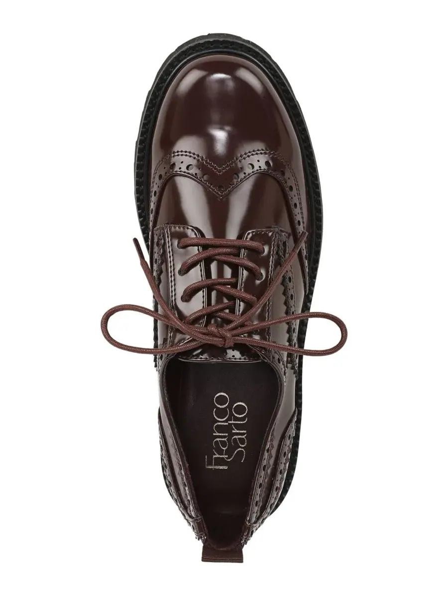 Оксфорды женские с круглым носком Subria Round Toe Oxford Flats Franco Sarto — изображение 4 из 5, коричневый