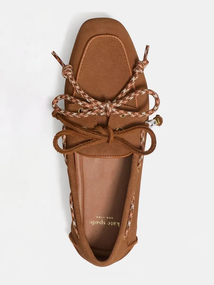 Женские туфли-лодочки без застежки Know The Ropes из замши kate spade new york — изображение 4 из 5, седельный