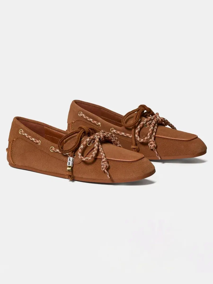 Женские туфли-лодочки без застежки Know The Ropes из замши kate spade new york — изображение 5 из 5, седельный