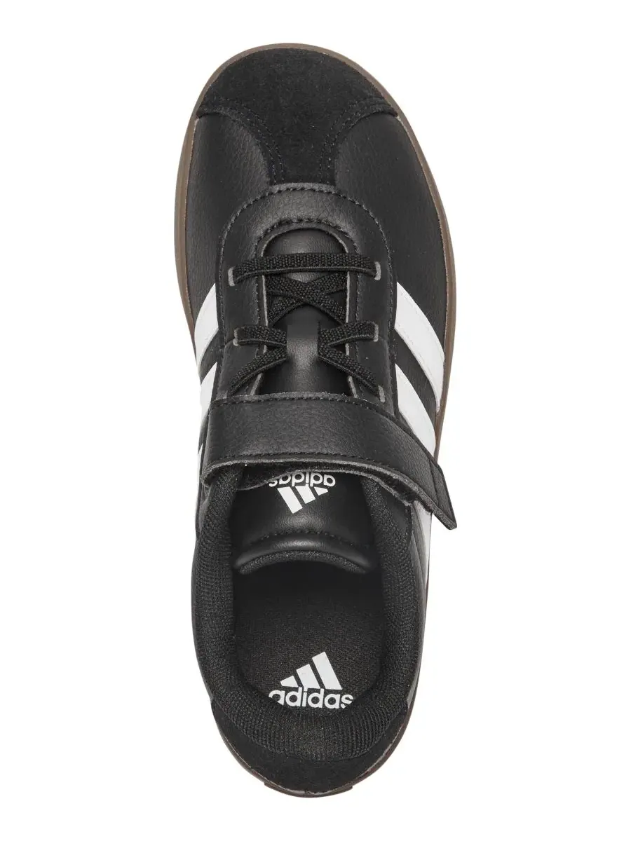 Детские повседневные кроссовки VL Court 3.0 с застежкой-ремешком от Finish Line Adidas — изображение 5 из 6, черный белый