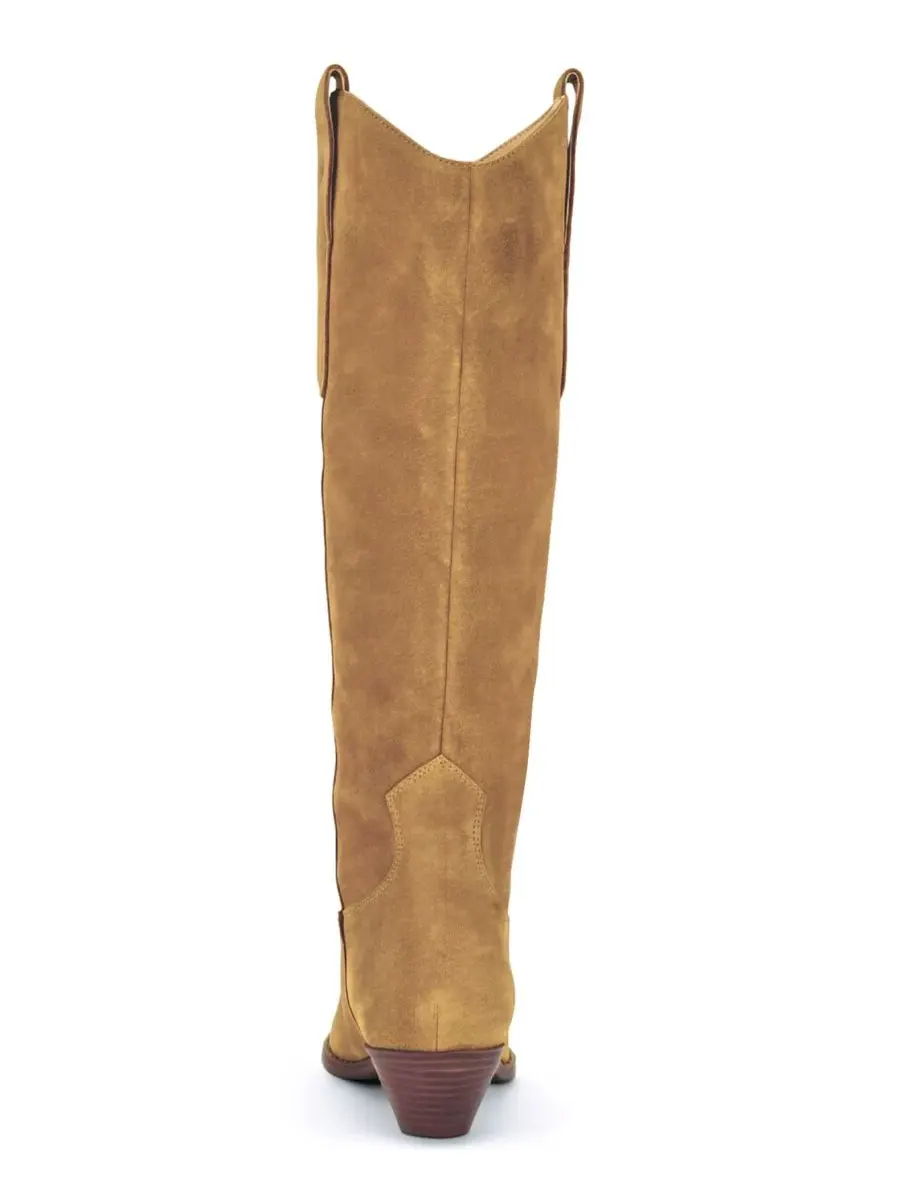 Женские сапоги Asken Western Block Heel с мысом-снип Nine West, Dark Natural Suede — изображение 3 из 5