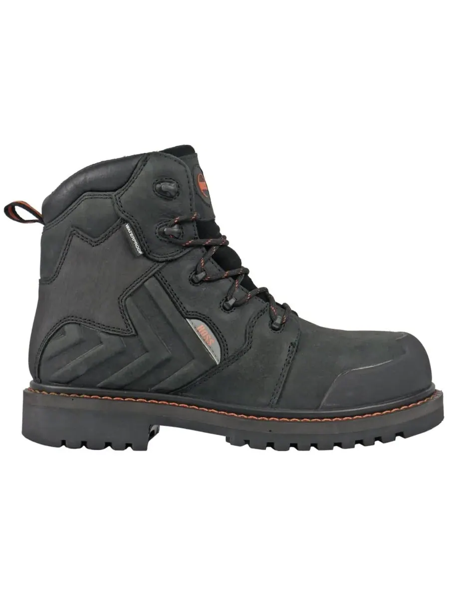 Мужские водонепроницаемые рабочие ботинки HOSS Bronc с композитным носком Hoss Boot Company — изображение 2 из 6, черный