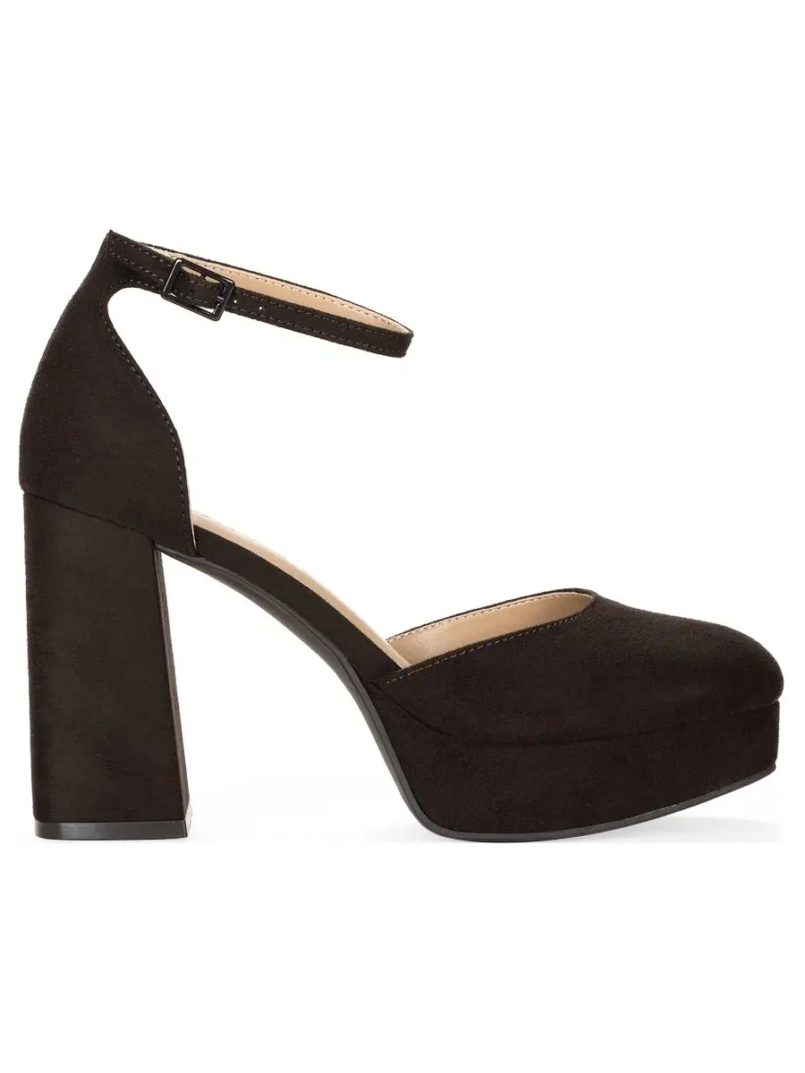 Туфли-лодочки Twylla Platform Block Heel с квадратным носком Wild Pair — изображение 2 из 5, какао-боб
