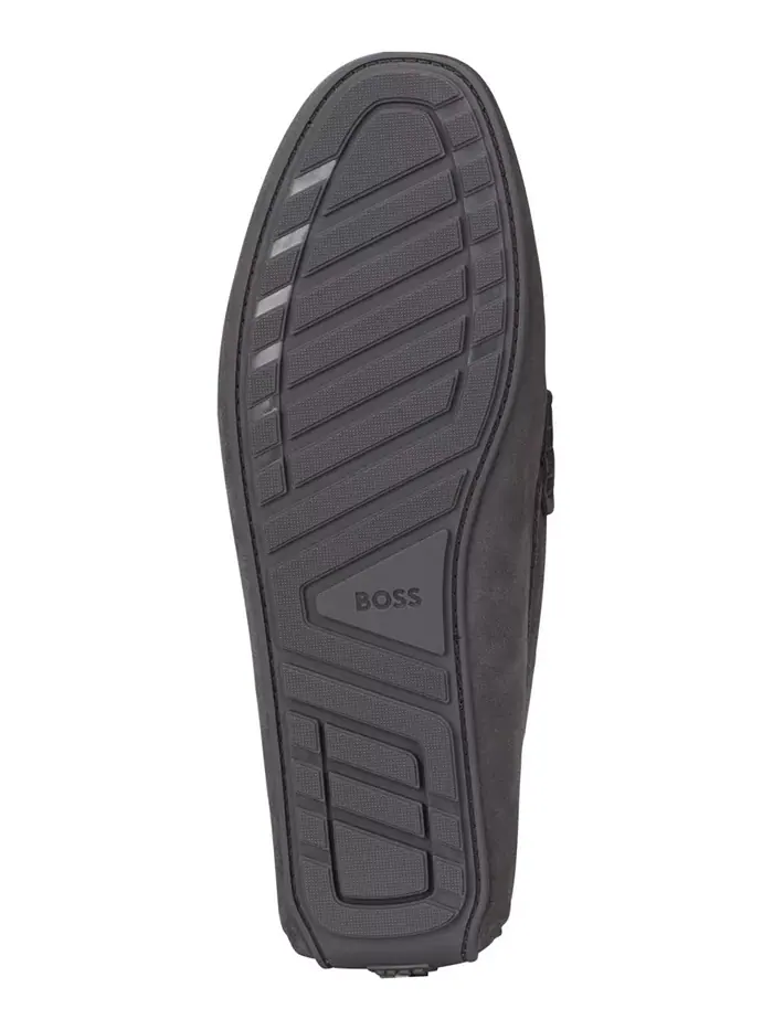 Мужские лоферы Noel из замши с перемычкой Hugo Boss — изображение 3 из 5, серый