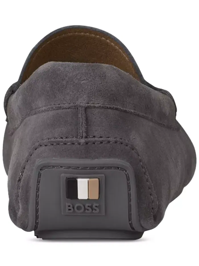 Мужские лоферы Noel из замши с перемычкой Hugo Boss — изображение 4 из 5, серый