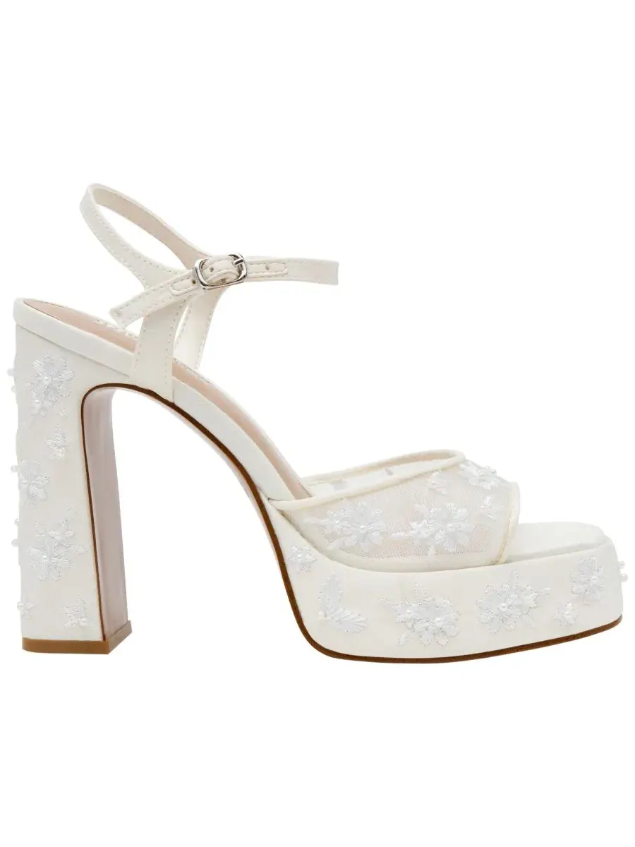 Босоножки на платформе с вышивкой Liandra Steve Madden — изображение 2 из 6, белый