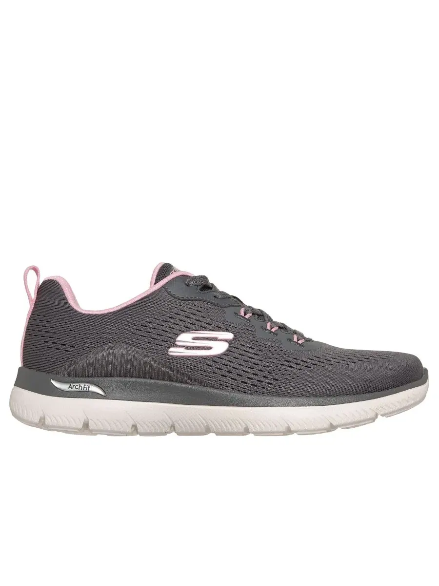 Кроссовки с системой Arch Fit Slip-Ins Daily Flow Skechers — изображение 3 из 6, розовый темно-серый