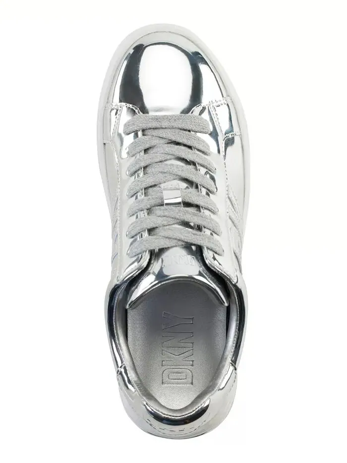Женские кроссовки Abeni Lace-Up Low-Top DKNY — изображение 4 из 9, серебряный
