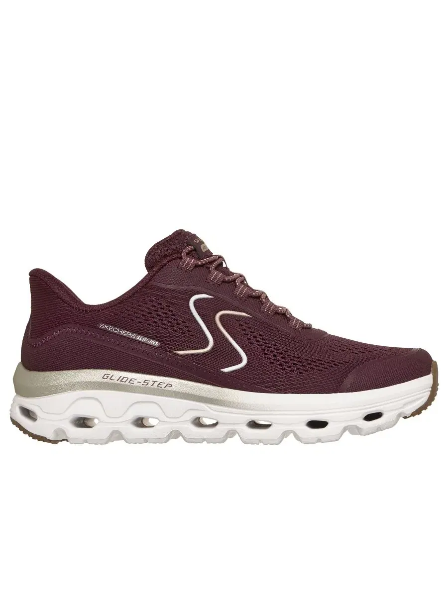 Кроссовки для ходьбы Glide-Step Sole с технологией Slip-ins Skechers — изображение 2 из 6, бордовый