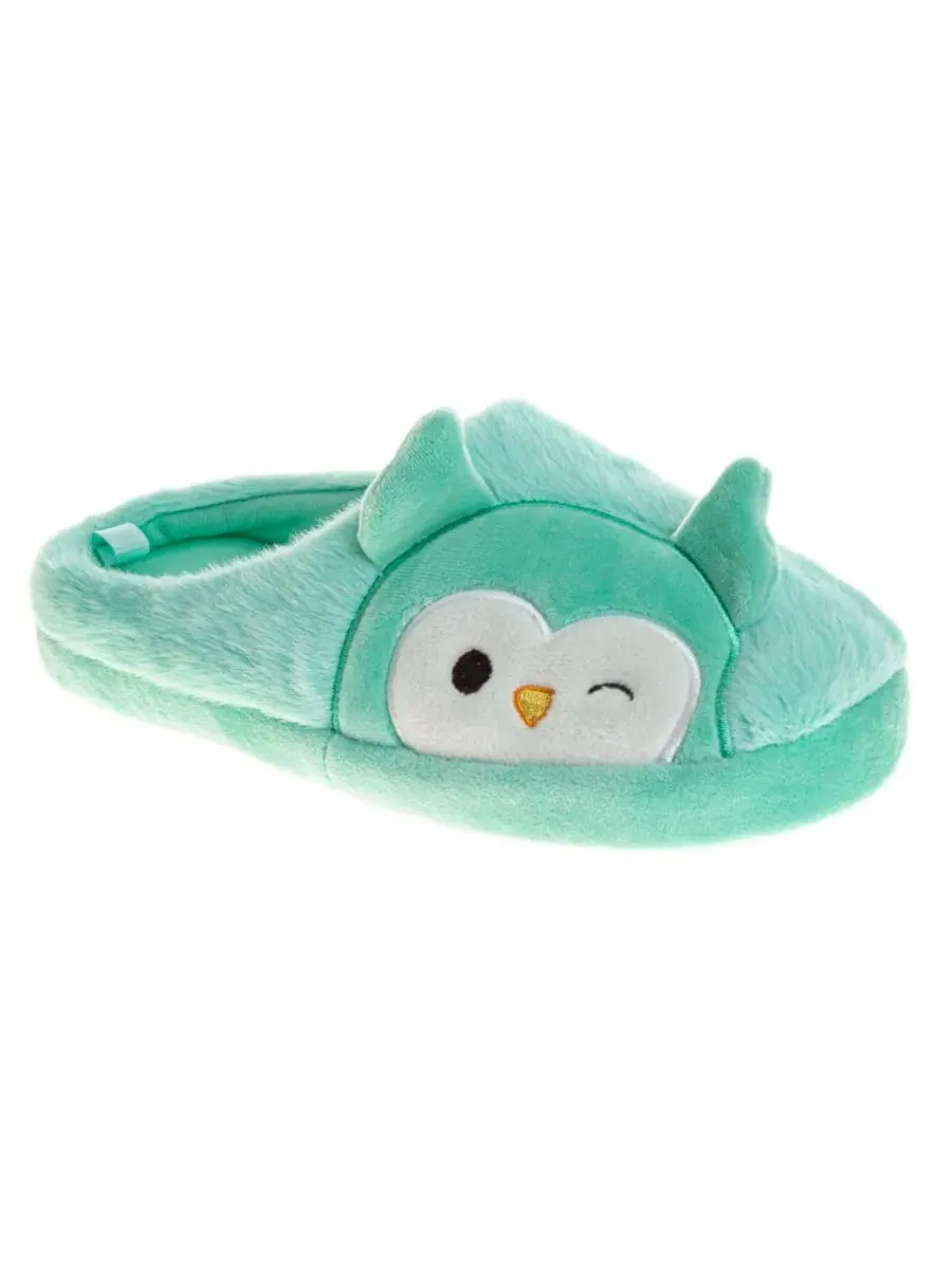 Тапочки женские с открытым носком Winston the Owl Squishmallows — зеленый