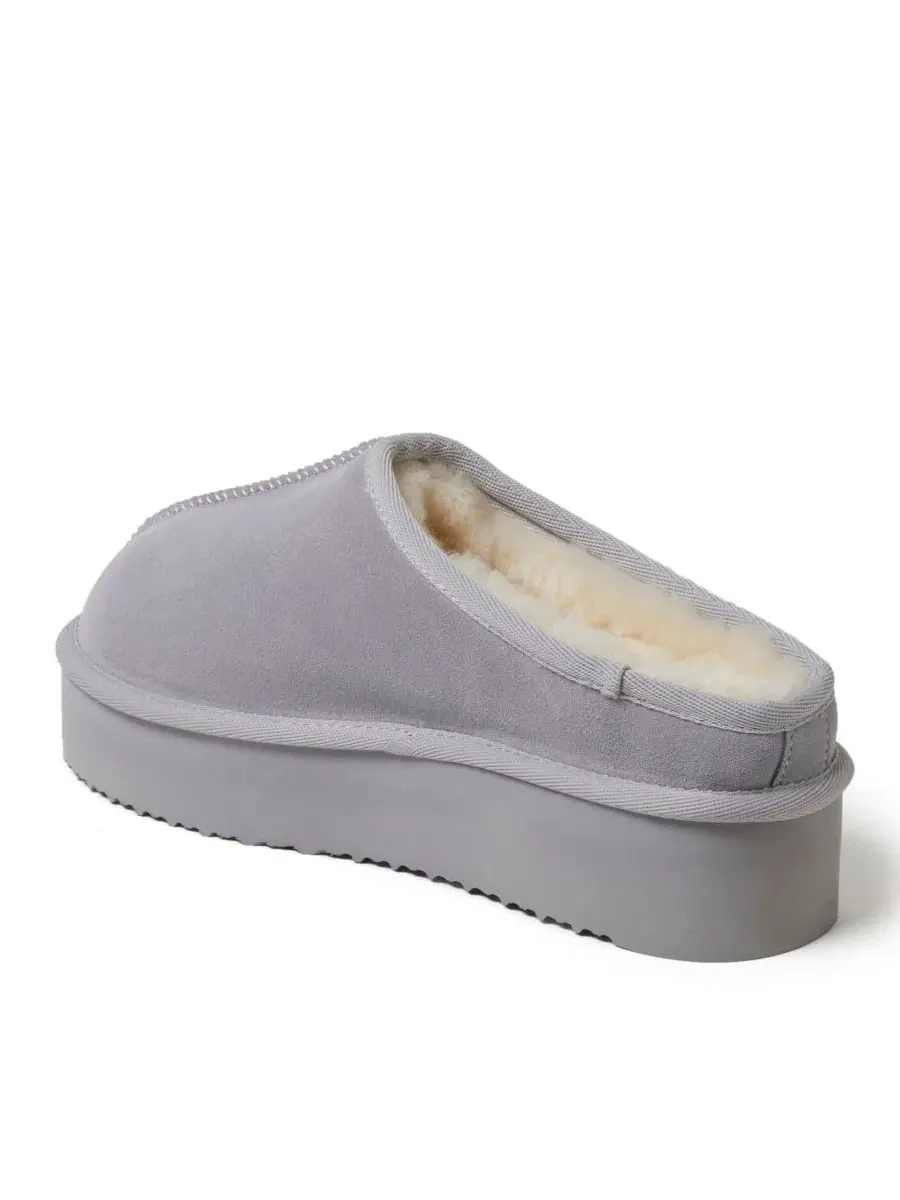 Женские мюли-сабо на платформе из овчины Fireside Queenstown Dearfoams — изображение 2 из 5, серый