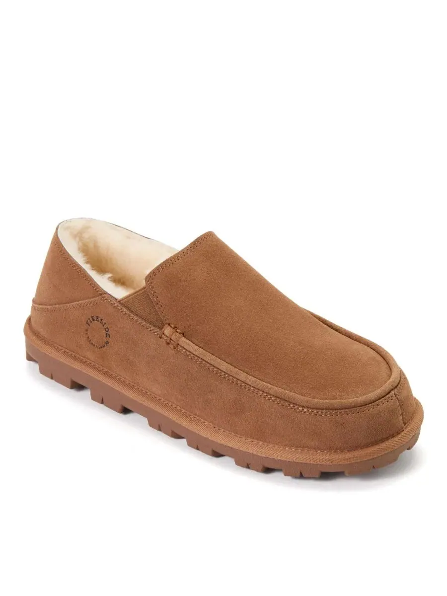 Мужские тапочки-лоферы Shepparton Loafer из замши с овчиной, водонепроницаемые Dearfoams