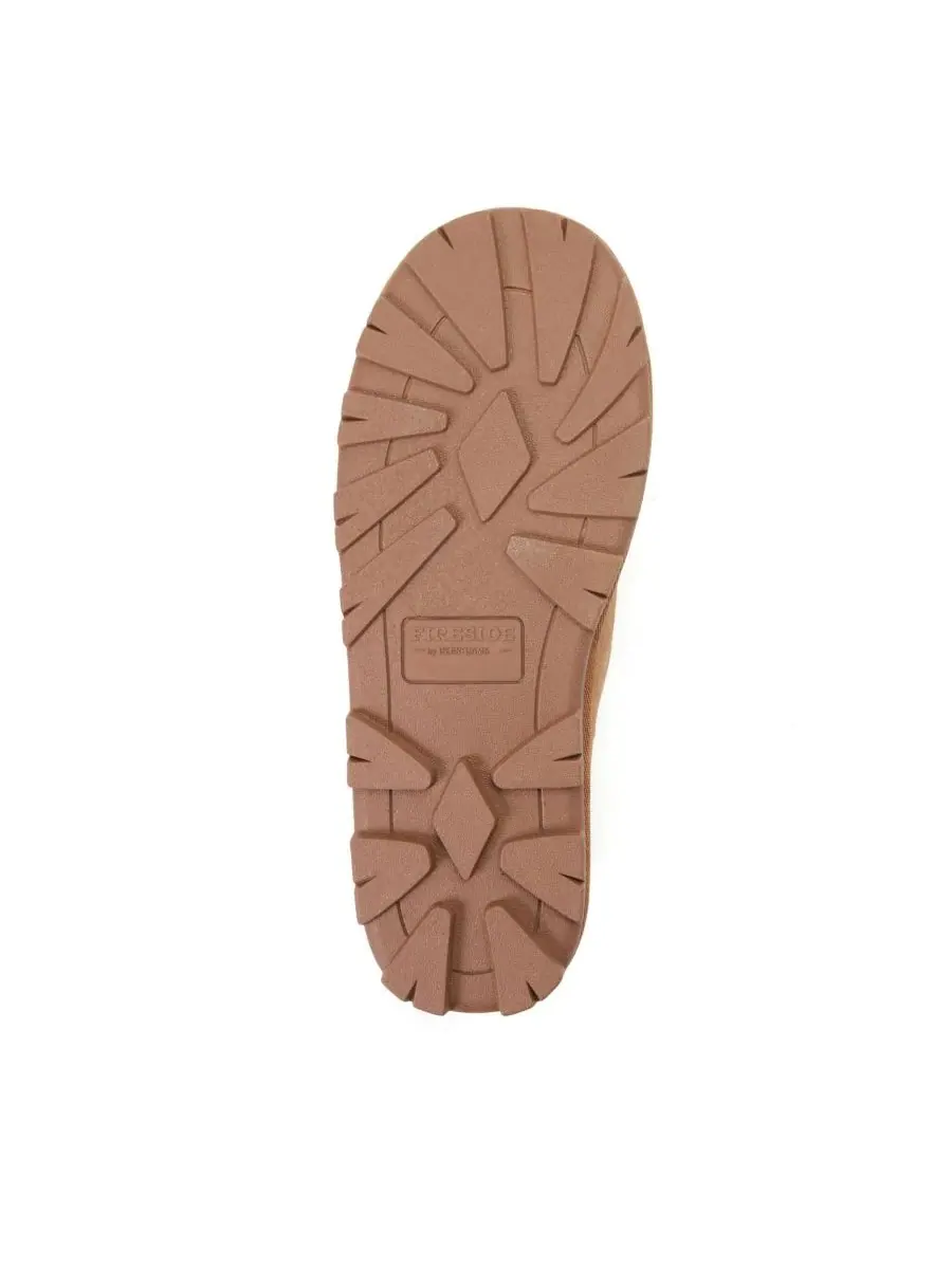Мужские тапочки-лоферы Shepparton Loafer из замши с овчиной, водонепроницаемые Dearfoams — изображение 4 из 6, орех