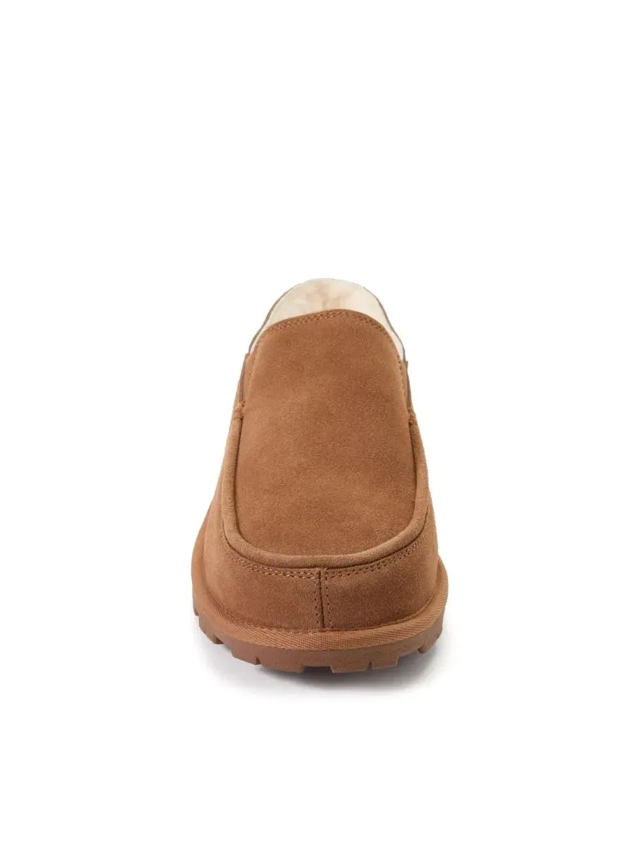 Мужские тапочки-лоферы Shepparton Loafer из замши с овчиной, водонепроницаемые Dearfoams — изображение 5 из 6, орех