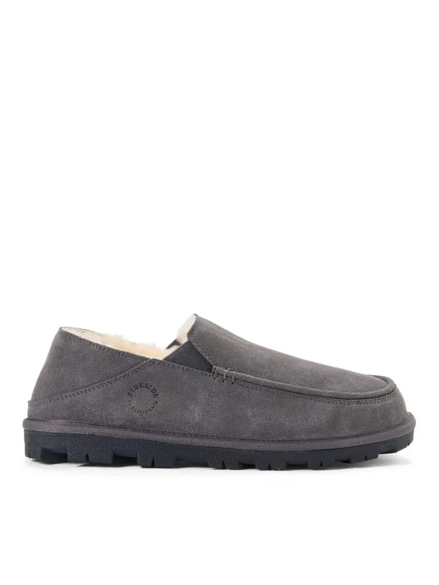 Мужские тапочки-лоферы Shepparton Loafer Water Repellent Slippers Dearfoams — изображение 2 из 7, серый