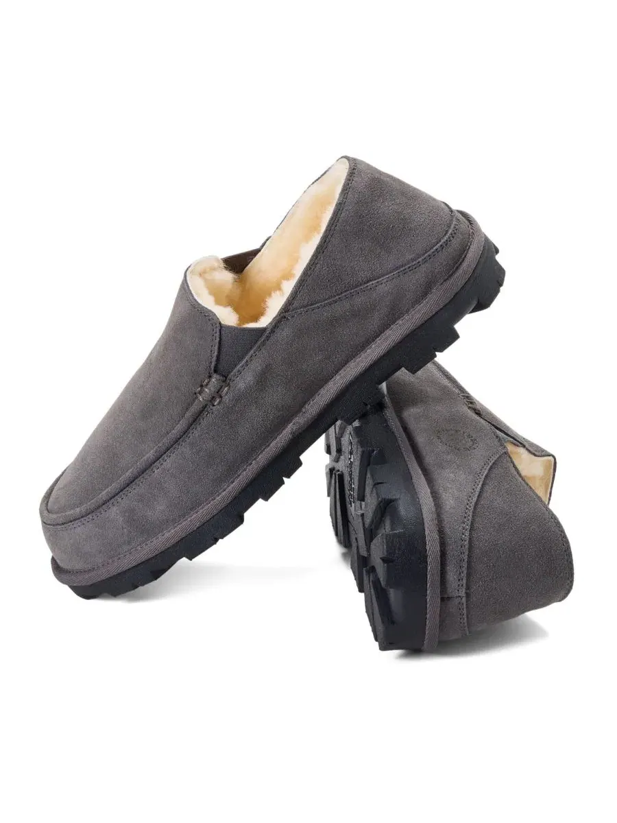 Мужские тапочки-лоферы Shepparton Loafer Water Repellent Slippers Dearfoams — изображение 7 из 7, серый