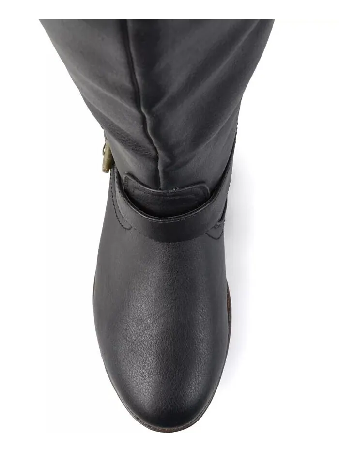 Женские сапоги Spokane Wide Calf с высокими коленями для верховой езды Journee Collection — изображение 2 из 5, черный