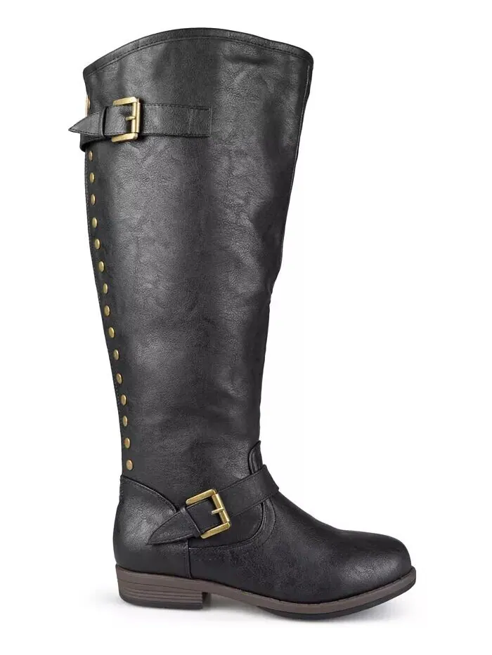 Женские сапоги Spokane Wide Calf с высокими коленями для верховой езды Journee Collection — изображение 4 из 5, черный