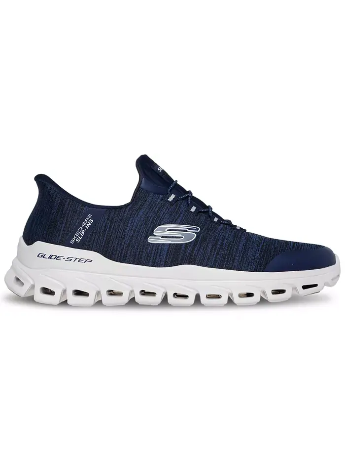 Мужские слипоны Glide-Step - Zefyr повседневные кроссовки от Finish Line Skechers — изображение 2 из 10, темно-синий