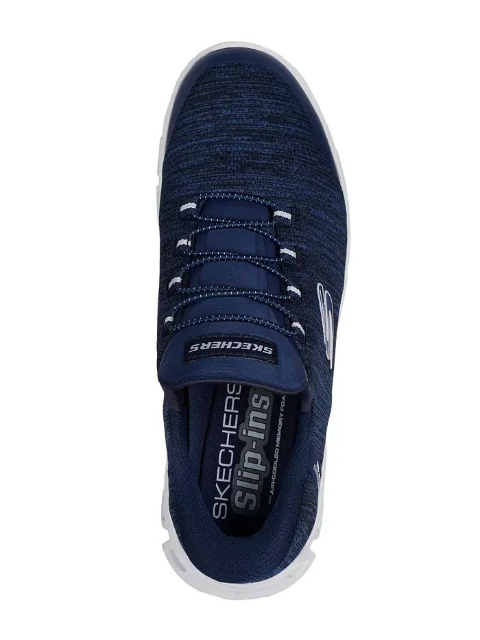 Мужские слипоны Glide-Step - Zefyr повседневные кроссовки от Finish Line Skechers — изображение 5 из 10, темно-синий