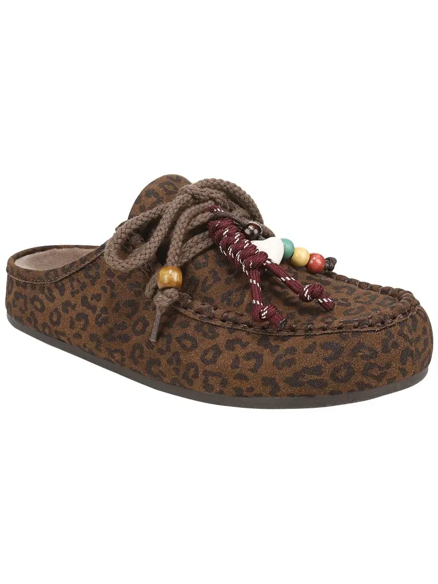 Мюли женские с бисером Cairo Blowfish Malibu, Leopard Print Faux Suede